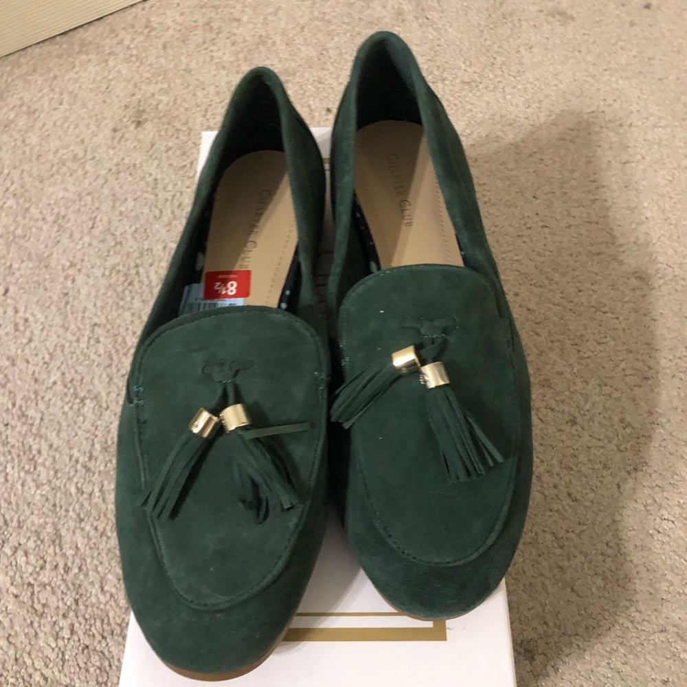 Green loafers